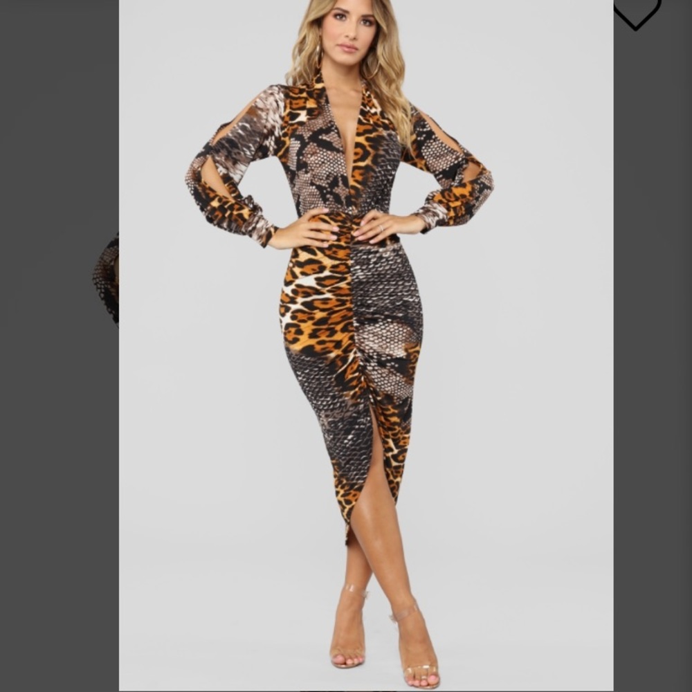 Fashion Nova Out in the Jungle animal print dress